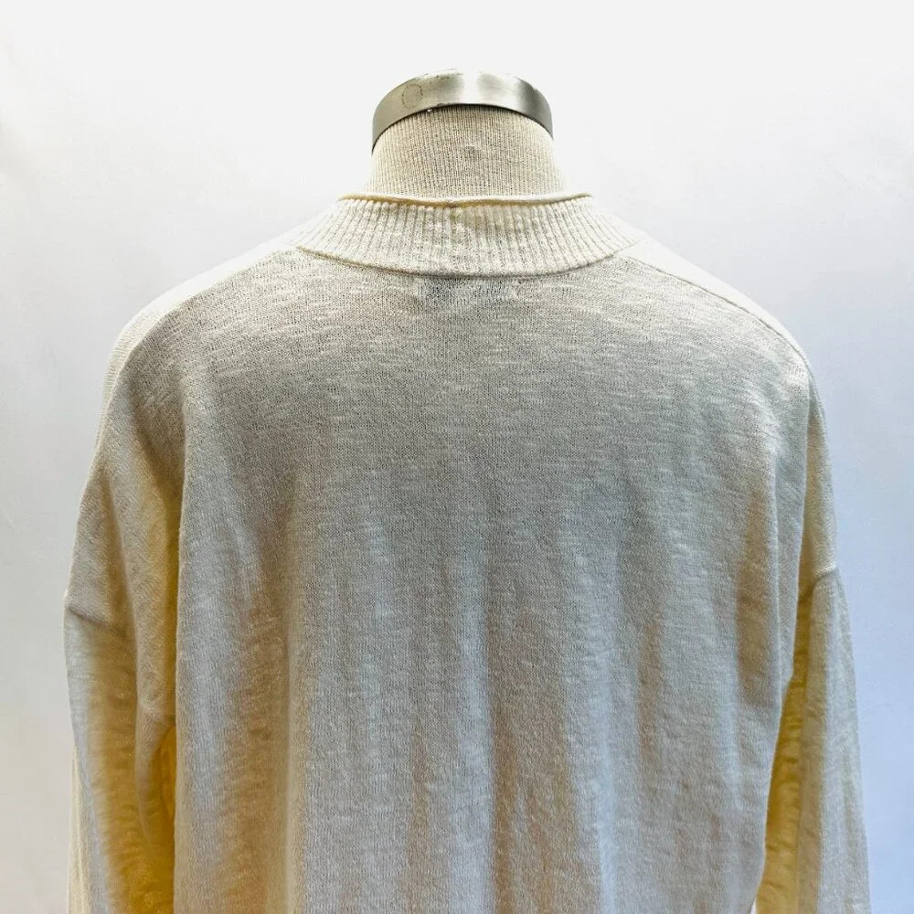 MADEWELL Women Long Sleeve Open Front Pockets Beige Cardigan Sweater Size Small - Picture 9 of 11